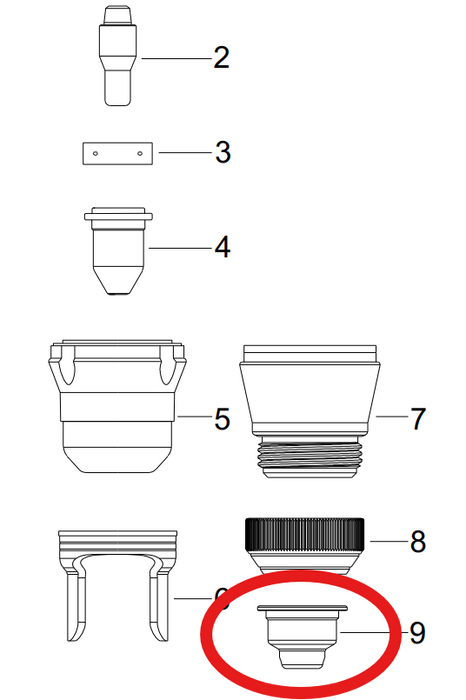 Plasma Shield Cap Contact Drag Pt65 Ea