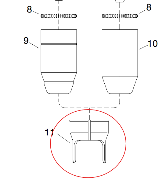 Plasma Stand Off Guide Unitorch El60 / El120 Ea