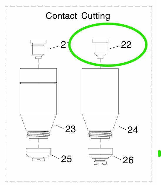 Plasma Cutting Tip Contact Style Unitorch El60 / El120 Pk Of 10 [size:80amps]