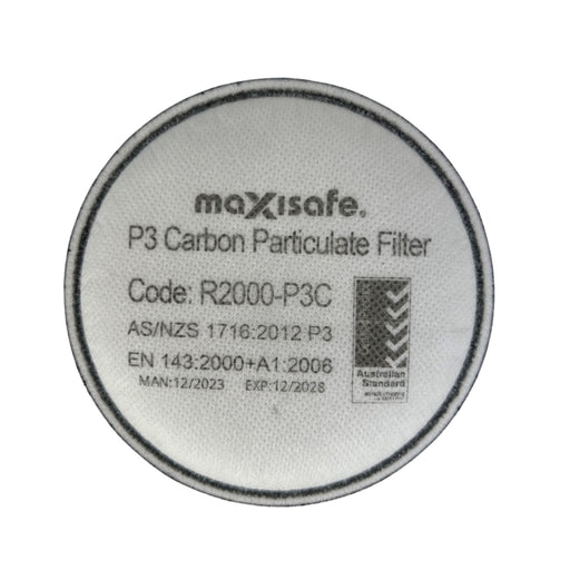 Respirator P3 Carbon Particle Filter Use With Maxisafe Maxiguard Respirators Pk Of 2