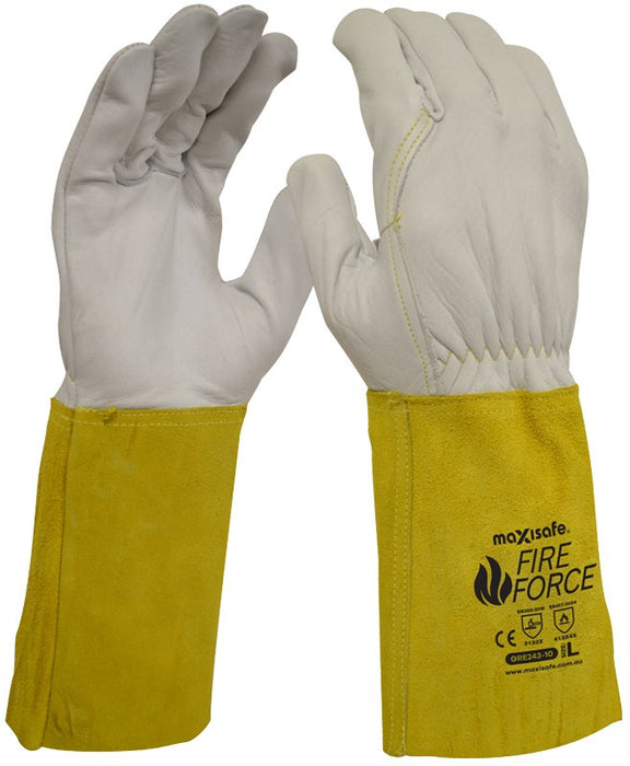 Welding Gloves Tig Gauntlet Fireforce 390mm Extended Cuff Maxisafe [size:xxlarge]