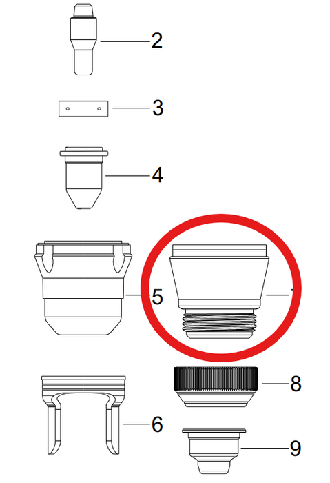 Plasma Shield Cap Body Contact Cutting Pt65 Ea