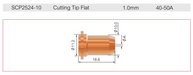 Plasma Cutting Tip Flat Pt60 1.0mm 40-50a Pk Of 10