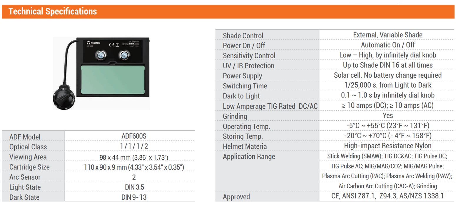 Welding Helmet Tecmen Ieasy 600