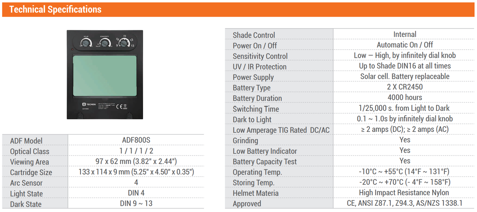 Welding Helmet Tecmen Papr Freflow V1 800s System