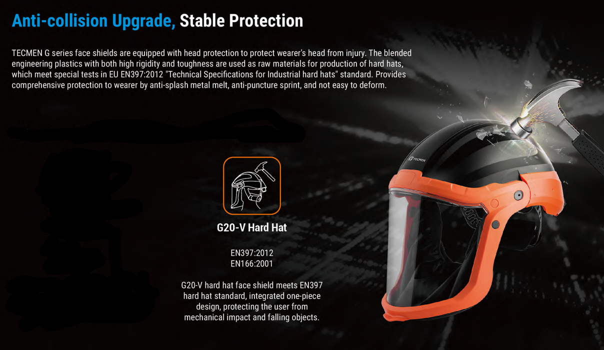 Clear Grinding Helmet Tecmen Papr Freflow G20 Hard Hat System