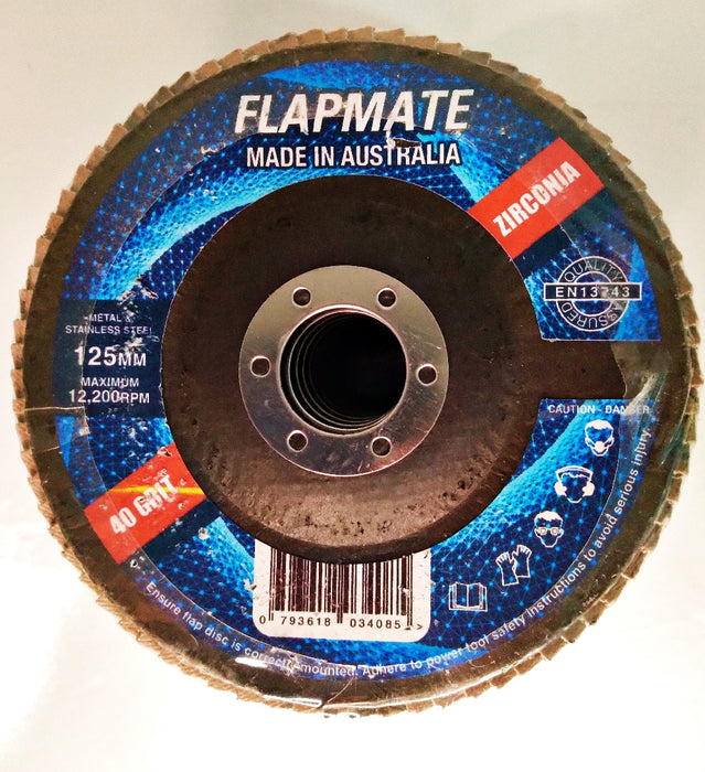 Flap Disc 125mm / 5" Zirconia Australian Made Flapmate