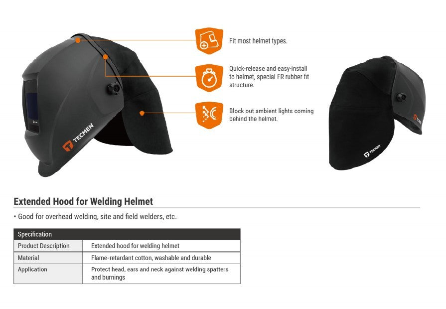 Welding Helmet Clip On Rear Head & Neck Protection