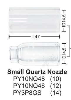 Tig Quartz Nozzle Small 47l / 14.5id / 10id Pk Of 2