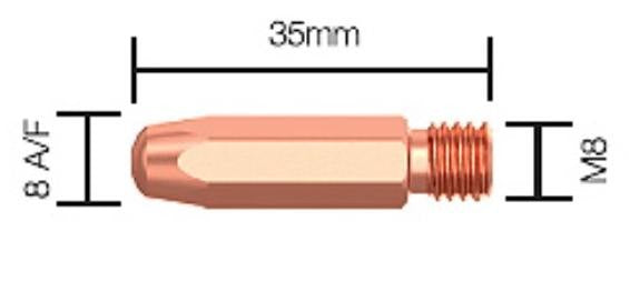 Mig Contact Tip Kemppi Style M8 Pk Of 10