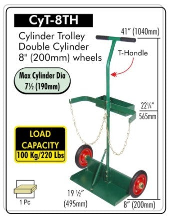 Cylinder Trolley Double (max 190mm) D, With Tray