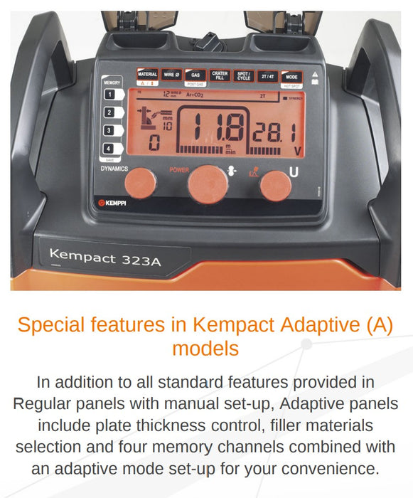 Kemppi Kempact Ra 251a Mig Welder Package 240v Lcd Adaptive Control Panel